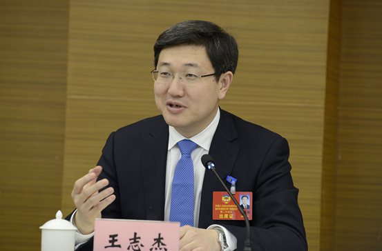 王志杰在参加区政协十届二次会议第五组讨论时指出